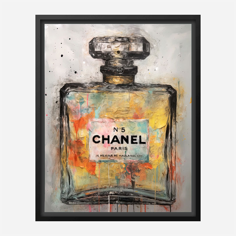 N°5 CHANEL 油彩画 金色フレーム Canvas - Shine of Iconic Chanel Fragrance - MyselfMonArt
